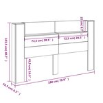 vidaXL Armoire tête de lit avec LED noir 180x16 5x103 5 cm