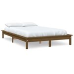 vidaXL Cadre de lit Marron miel 120x200 cm Bois de pin massif