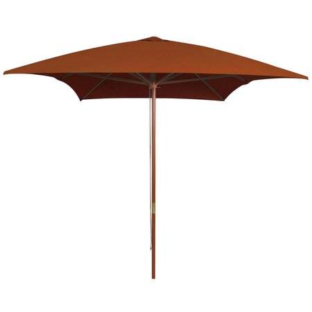 vidaXL Parasol d'extérieur avec mât en bois Terre cuite 200x300 cm