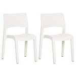vidaXL Chaises de jardin lot de 2 Blanc Polypropylène