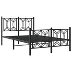 vidaXL Cadre de lit métal avec tête de lit/pied de lit noir 120x190 cm