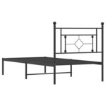 vidaXL Cadre de lit métal avec tête de lit noir 90x200 cm