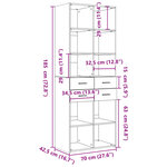 vidaXL Buffet haut gris béton 70x42 5x185 cm bois d'ingénierie