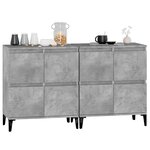 vidaXL Buffets 2 Pièces gris béton 60x35x70 cm bois d'ingénierie