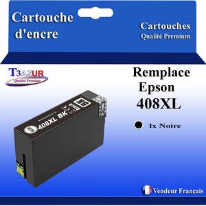 T3AZUR - Cartouche compatible avec Epson WorkForce Pro WF-C4810DTWF 408 408L 408XL - Noire