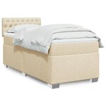 vidaXL Sommier à lattes de lit avec matelas Crème 90x200 cm Tissu