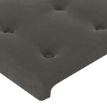 vidaXL Tête de lit à LED Gris foncé 147x16x118/128 cm Velours
