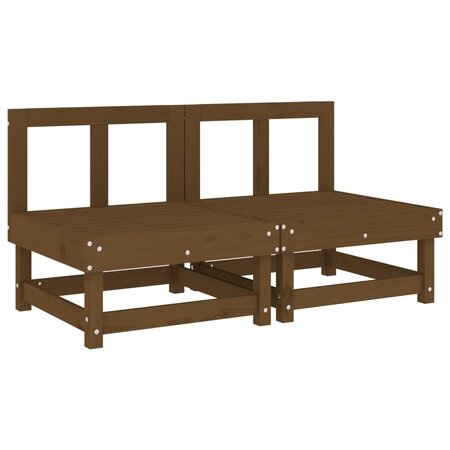 vidaXL Canapés centraux de jardin 2 Pièces marron miel bois de pin solide