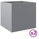 vidaXL Jardinières 2 Pièces argenté 49x47x46 cm acier galvanisé