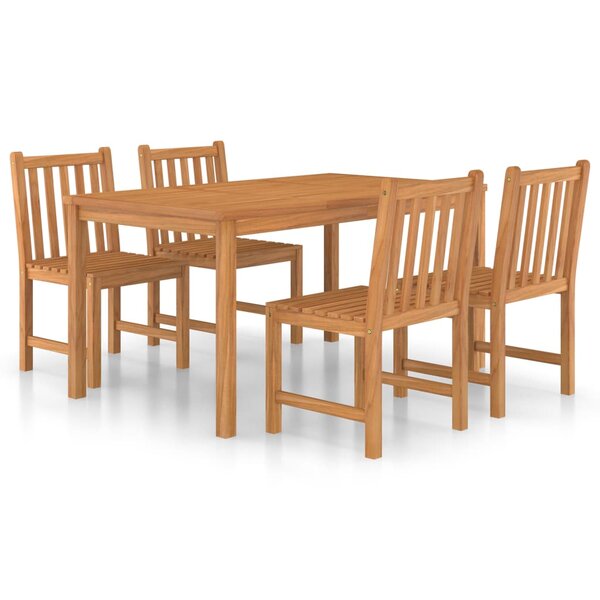 vidaXL Ensemble à manger de jardin 5 Pièces Bois de teck solide