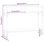 vidaXL Table console noir 100x30 5x75 cm bois d'ingénierie