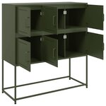 vidaXL Buffet vert olive 100 5x39x107 cm acier laminé à froid