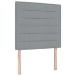 vidaXL Lit avec sommier avec matelas et banc gris clair 90x200 cm tissu