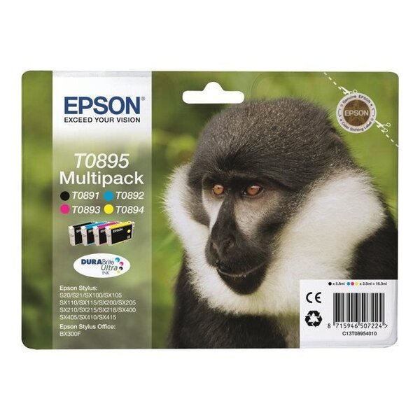 Multipack 4 cartouches encre t0895  - noir  cya...
