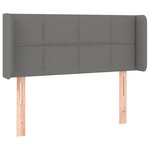 vidaXL Tête de lit avec oreilles Gris foncé 103x16x78/88 cm Tissu