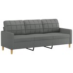 vidaXL Ensemble de canapés 3 Pièces avec coussins Gris foncé Tissu