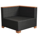 vidaXL Salon de jardin 6 Pièces avec coussins résine tressée noir