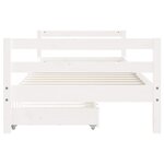 vidaXL Cadre de lit d'enfants tiroirs blanc 90x190 cm bois pin massif