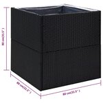 vidaXL Jardinière Noir 80x80x80 cm Résine tressée