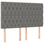 vidaXL Sommier à lattes de lit avec matelas Gris foncé 160x200cm Tissu