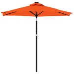 vidaXL Parasol de jardin LED et mât en acier terre cuite 225x225x212cm