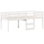 vidaXL Lit haut avec toit blanc 75x190 cm bois de pin massif