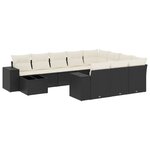 vidaXL Salon de jardin 11 Pièces avec coussins noir résine tressée