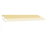 vidaXL Auvent manuel rétractable sur pied 500x350 cm Jaune/Blanc