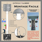 "LE CLAIR"  poteau universel pour boîte aux lettres. Glissières pour lames décoratives Décolame