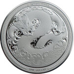 Pièce de monnaie en argent - or 1 dollar - 10 dollars g 31.1 (1 oz) millésime 2017 mythical taniwha