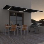vidaXL Auvent automatique capteur de vent et LED 600x300 cm Anthracite