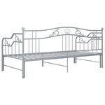 vidaXL Cadre de canapé-lit extensible Gris Métal 90x200 cm