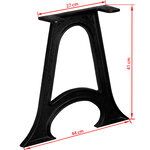 vidaXL Pied de table base 2 Pièces Base voûtée Cadre en A Fonte