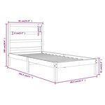vidaXL Cadre de lit Blanc Bois massif 75x190 cm Petit simple