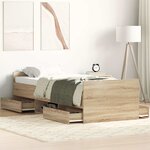 vidaXL Cadre de lit sans matelas chêne sonoma 90x200 cm