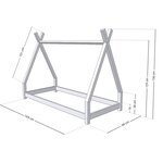 Lit tipi enfant NAKANA 90 x 160 bleu clair