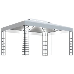 vidaXL Tonnelle avec guirlande lumineuse à LED 4x3x2 7 m Blanc