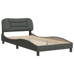 vidaXL Cadre de lit avec tête de lit Gris foncé 100x200 cm Tissu