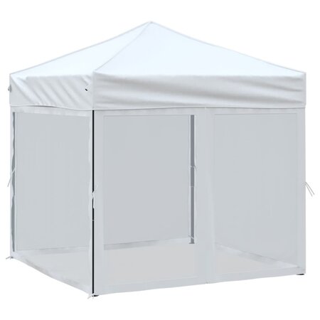 vidaXL Tente de réception pliable avec parois Blanc 2x2 m