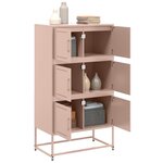 vidaXL Buffet rose 68 5x38 5x123 5 cm acier