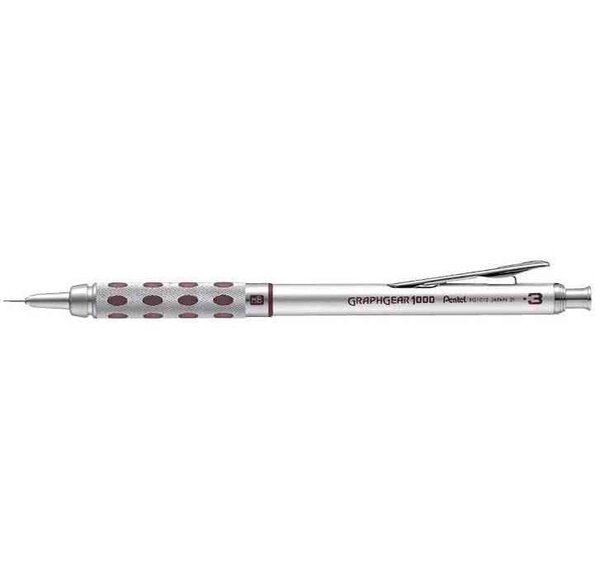 Porte-mines graphgear 1000 diamètre 0 3 mm argent x 12 pentel