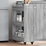 vidaXL Armoire avec roues sonoma gris 60x22x79 cm bois d'ingénierie