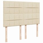 vidaXL Sommier à lattes de lit avec matelas Crème 160x200 cm Tissu