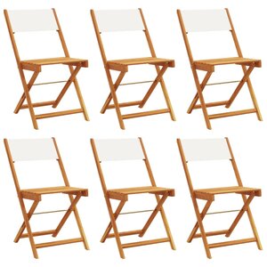 vidaXL Chaises de jardin pliantes lot de 6 tissu et bois massif