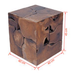 vidaXL Tabourets/Table basse teck massif