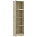 vidaXL Bibliothèque à 4 niveaux Chêne sonoma Bois d’ingénierie