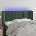 vidaXL Tête de lit à LED Vert foncé 93x16x78/88 cm Velours