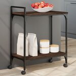 vidaXL Chariot de cuisine chêne marron 60 5x31x72 5 cm bois ingénierie
