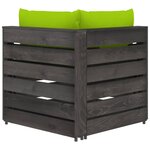 vidaXL Canapé d'angle sectionnel avec coussins Bois imprégné de gris