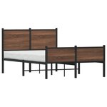 vidaXL Cadre de lit métal avec tête de lit et pied de lit 120x190 cm